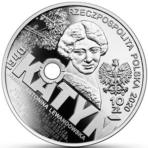 Монета «Катынь-Пальмира 1940 года» Польша 2020