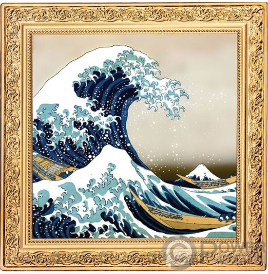 Монета «Большая волна» («GREAT WAVE») Ниуэ 2020