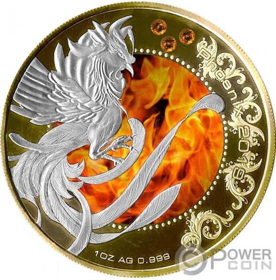 Монеты «Огненный дракон» («FIRE DRAGON») и «Феникс» («PHOENIX») Гана 2020