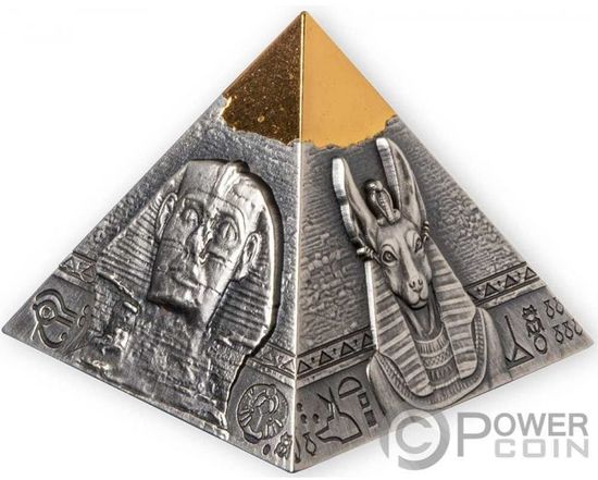 Монета «Знаменитая пирамида Хефрена» («FAMOUS PYRAMID OF KHAFRE») Джибути 2021