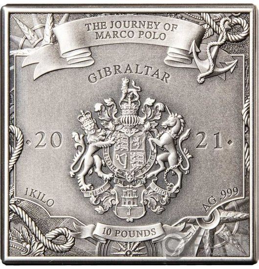 Монета «Путешествие Марко Поло» («JOURNEY OF MARCO POLO») Гибралтар 2021
