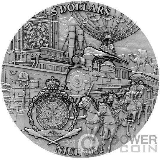 Монета «Вокруг света за 80 дней» Ниуэ 2022