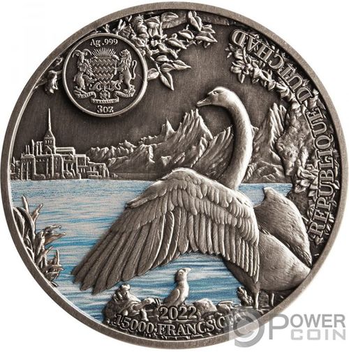 Монета «Белый лебедь» Республика Чад 2022