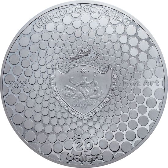 Монеты серии «Искусство точки. Пуантилизм» Палау 2021-2022