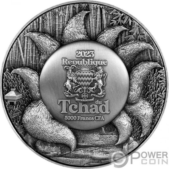 Монета «Девятихвостый лис» Республика Чад 2023