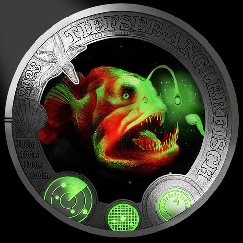 Монета «Глубоководный удильщик» («Deep-sea Anglerfish») Австрия 2023